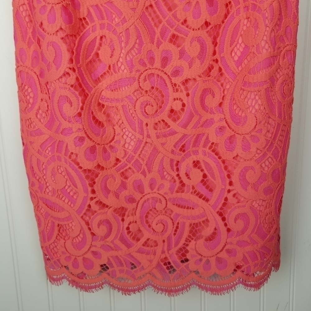 Lilly Pulitzer Mini Dress Sleeveless Rosaline Ginger About Face Two Tone Lace - Picture 7 of 13